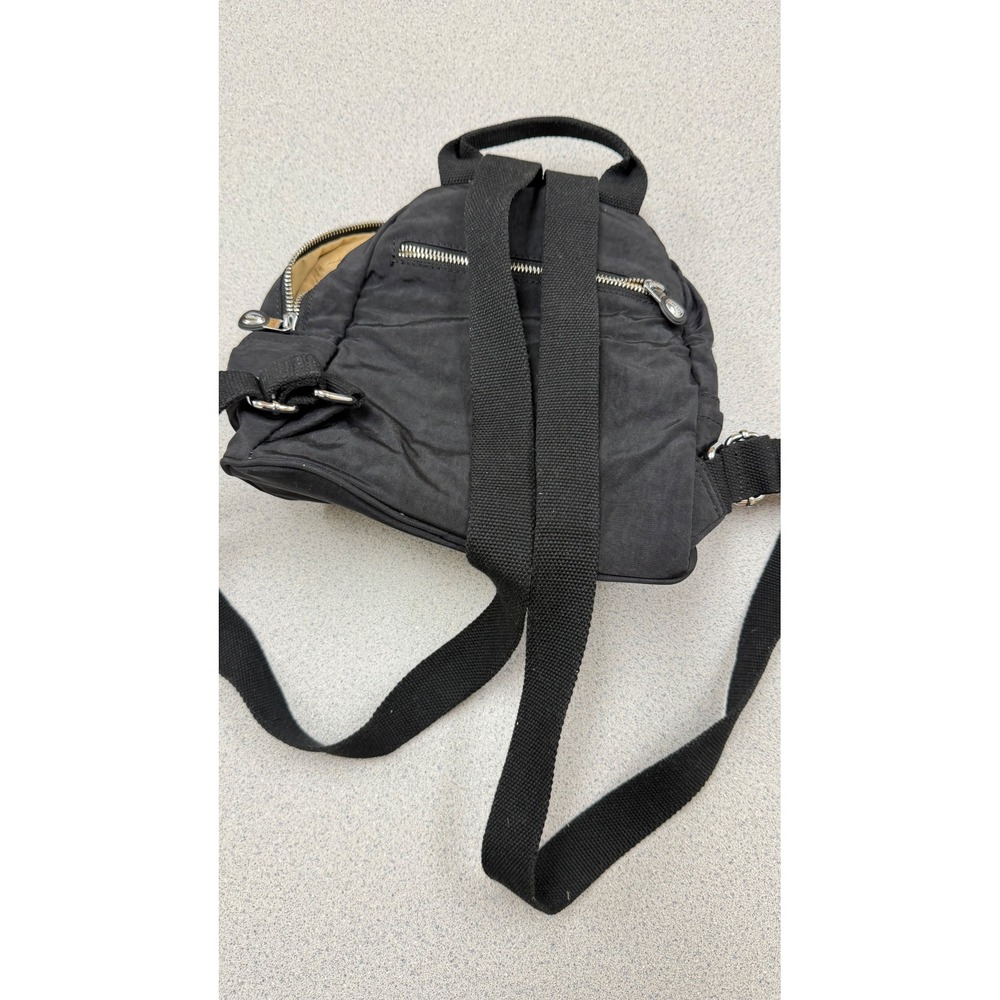 Lily & Drew Mini Backpack Black Nylon Small Travel Bag Adjustable Straps